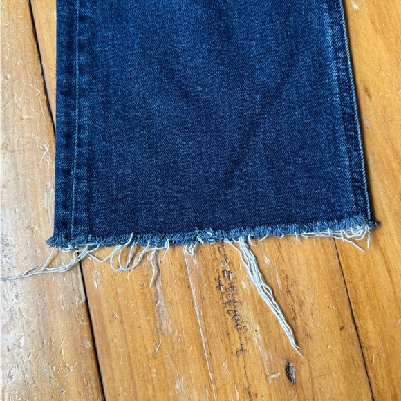 LOFT Dark Blue Raw-Hem Kick Crop High Waist Jeans Size 29, 8 - Picture 5 of 6